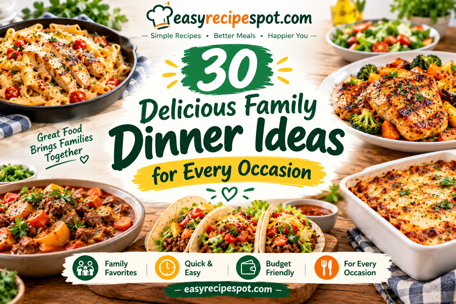 30 Delicious Family Dinner Ideas for Every Occasion